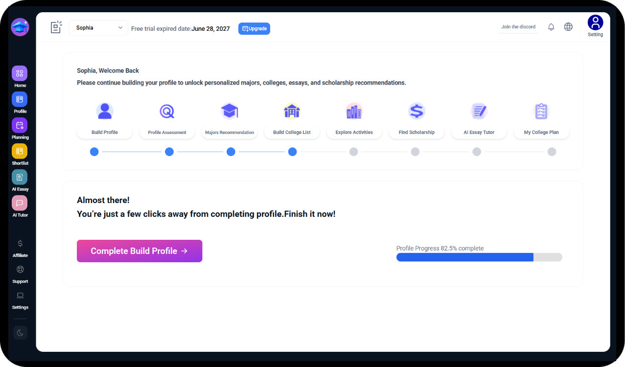MagicAI Dashboard Mockup